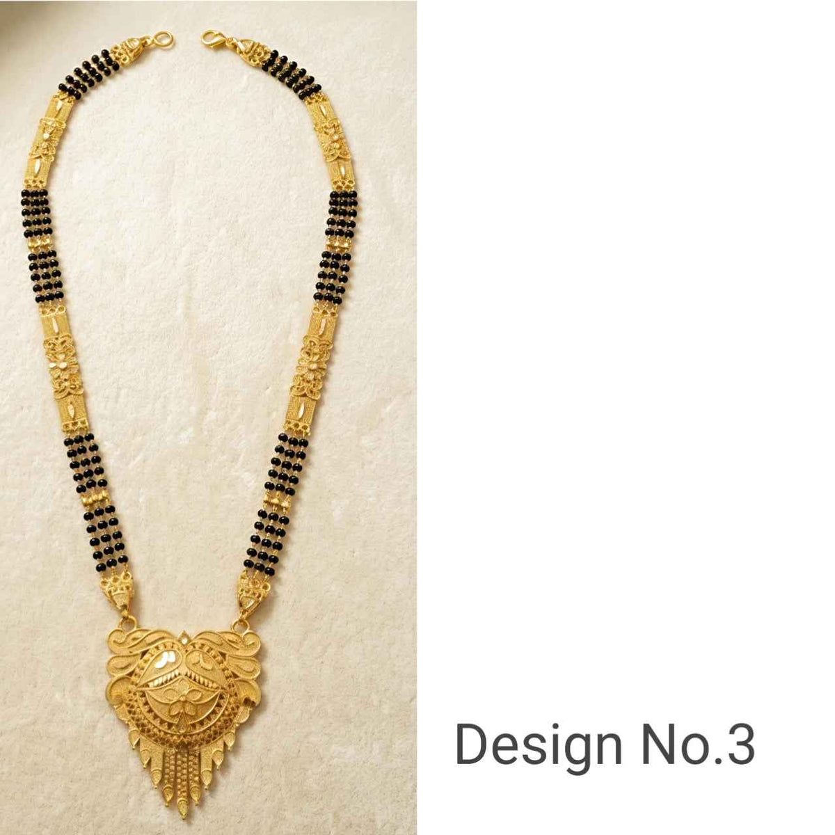 Gold-Plated Designer Mangal Sutra - Long