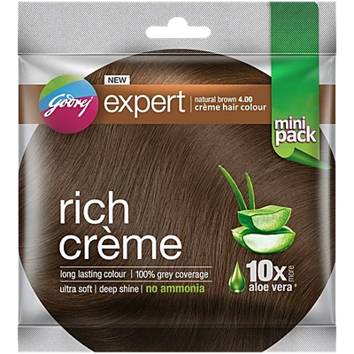 Godrej Expert Rich Crème Hair Colour – Natural Brown 4.00 (Mini Pack)