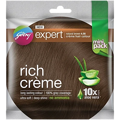 Godrej Expert Rich Crème Hair Colour – Natural Brown 4.00 (Mini Pack)