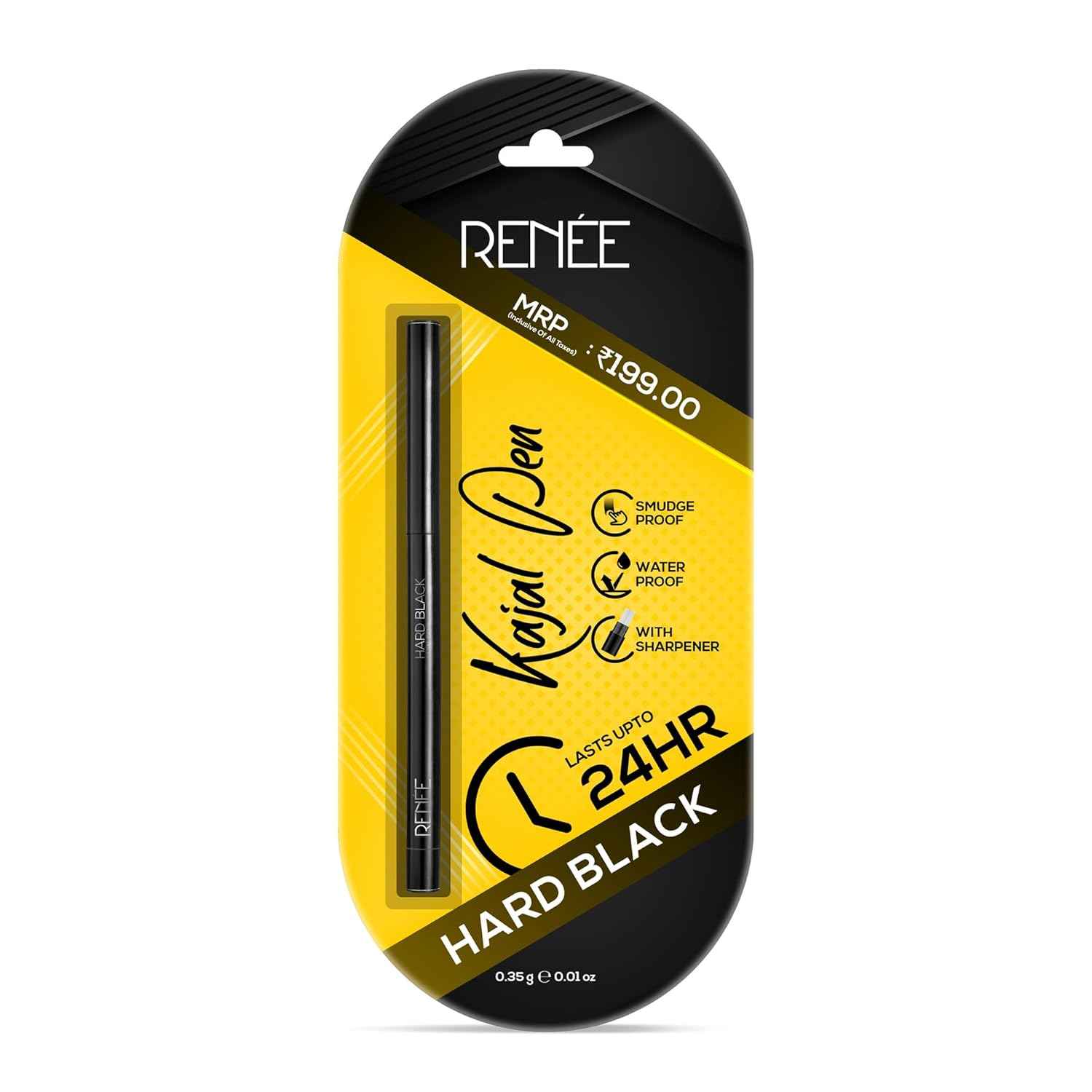 RENEE Hard Black Kajal Pen | 24 Hrs Stay | Long Lasting