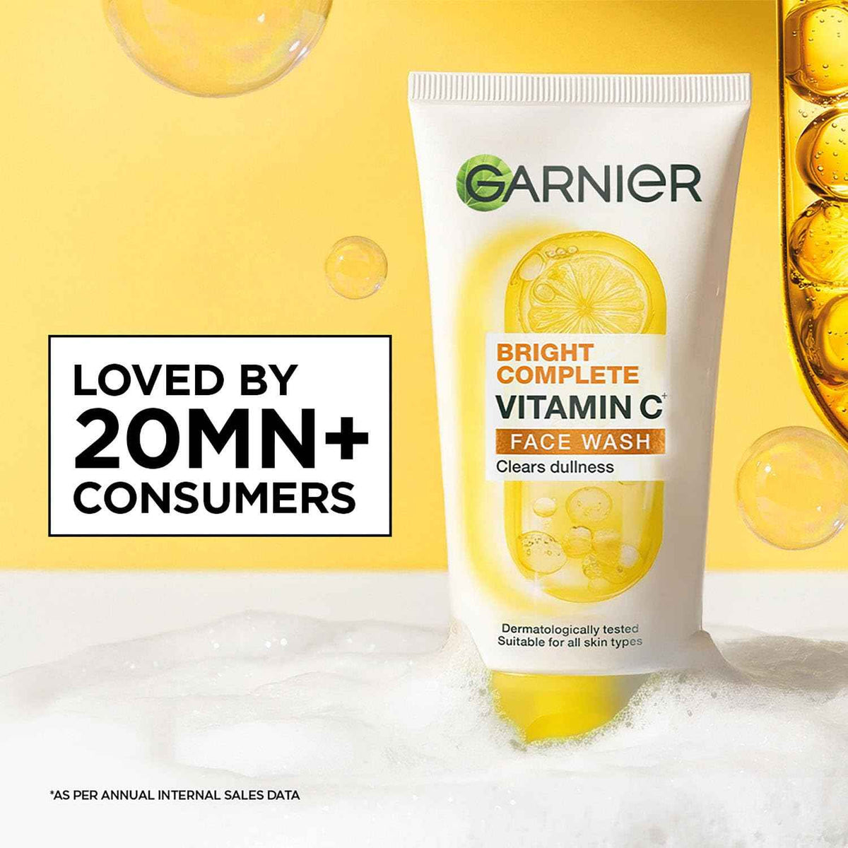 Garnier Skin Naturals, Facewash, Cleansing and Brightening, Bright Complete