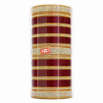 Maroon Punjabi Bridal Chooda Set for Women