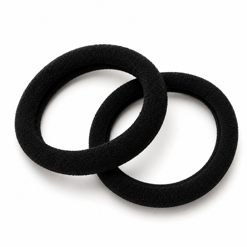 Black Hair Rubber Bands for Women & Girls (Pack of 2)