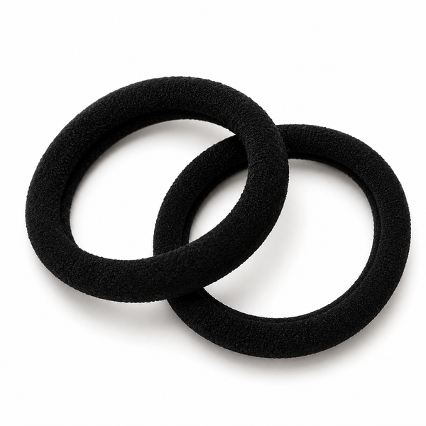 Black Hair Rubber Bands for Women & Girls (Pack of 2)