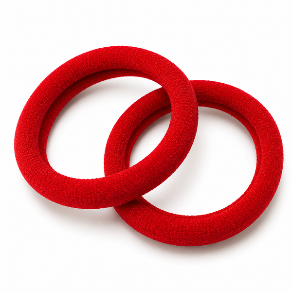 Red Hair Rubber Bands for Women & Girls (Pack of 2)