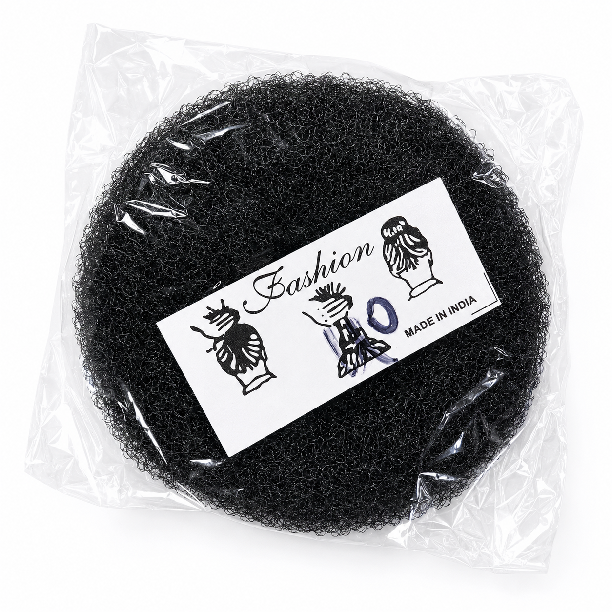 Black Hair Bun Maker Donut (Juda Rubber) for Women- Big Size