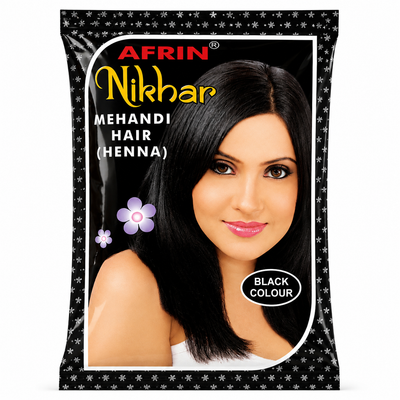 Afrin Nikhar Black Henna Hair Color/ Mehendi  Powder