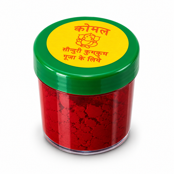 Komal Pure Sinduri Kumkum Powder for Puja – Traditional Red Roli Tilak Powder
