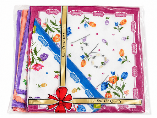 Printed Cotton Handkerchief for Women (1 Piece) | Soft Floral Pocket Handkerchief
