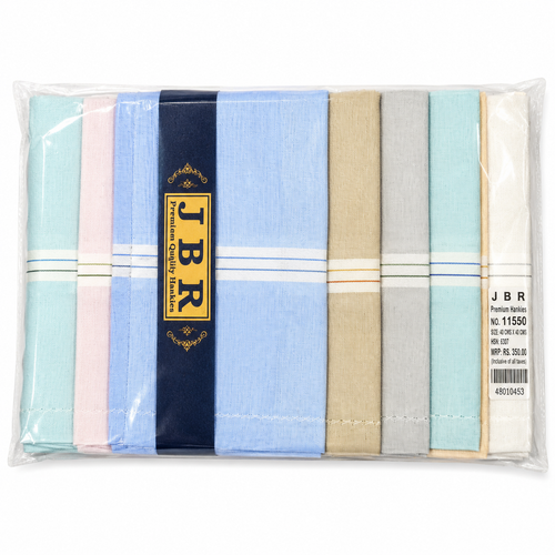 Men's Cotton Handkerchief (1 Piece) | Soft Plain Cotton Pocket Rumal for Daily Use