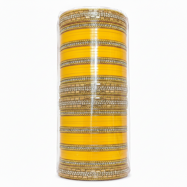 Punjabi Bridal Haldi Yellow Chooda Set for Women