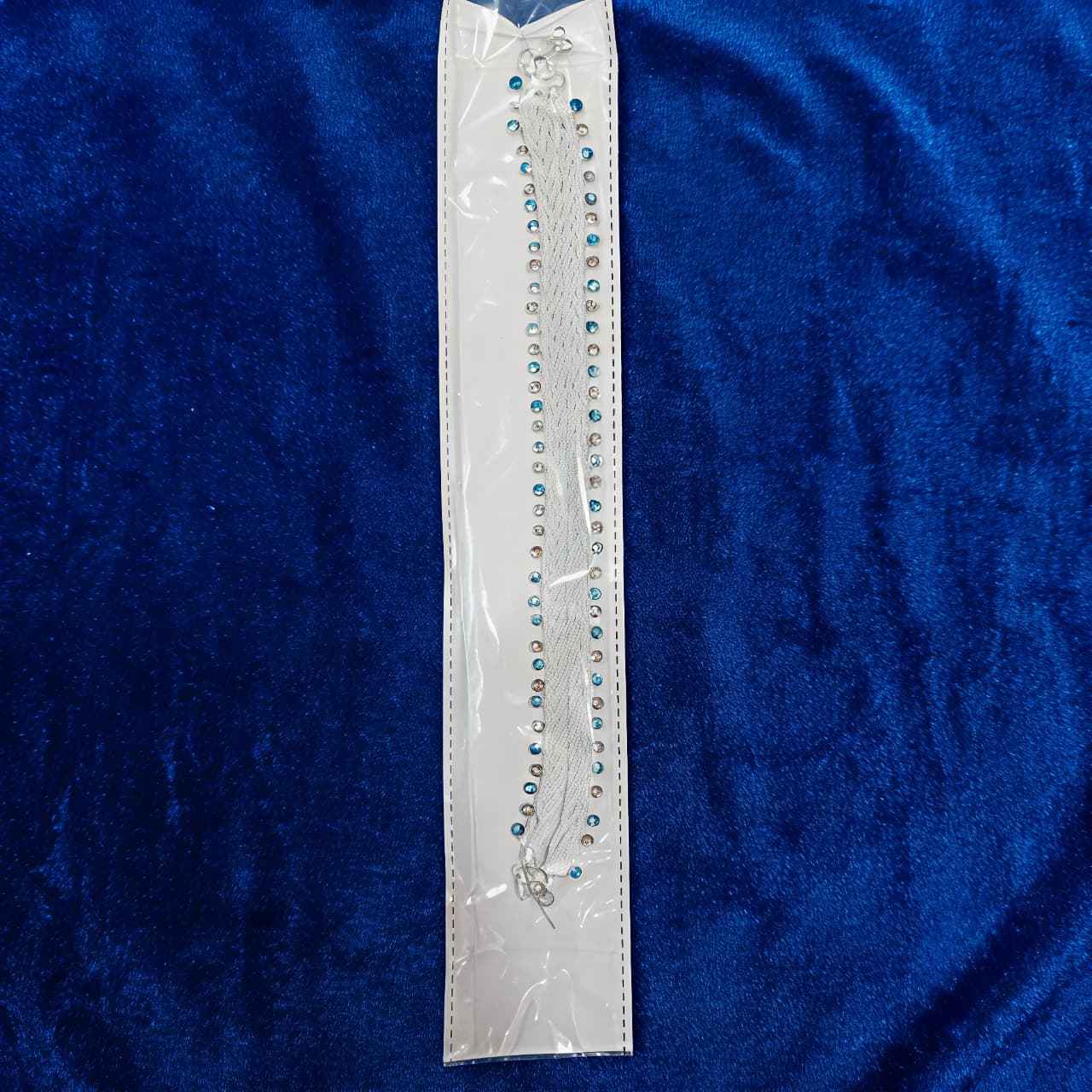 Sparkling Stone-Embellished Silver-Tone Anklets – Elegant Payal