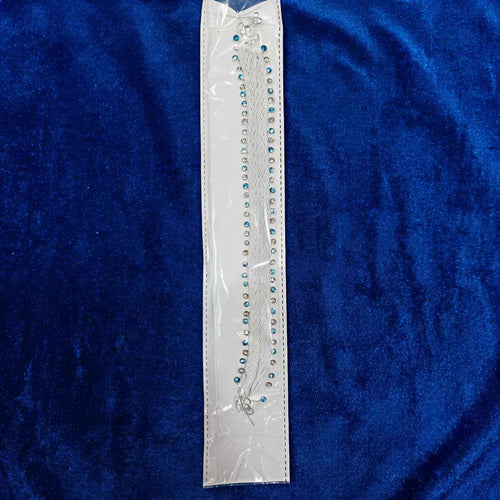 Sparkling Stone-Embellished Silver-Tone Anklets – Elegant Payal