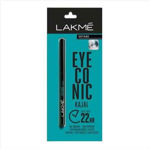 Lakme 9-5 Eyeconic Kajal, Deep Black, Smudgeproof and Waterproof that lasts upto 24H